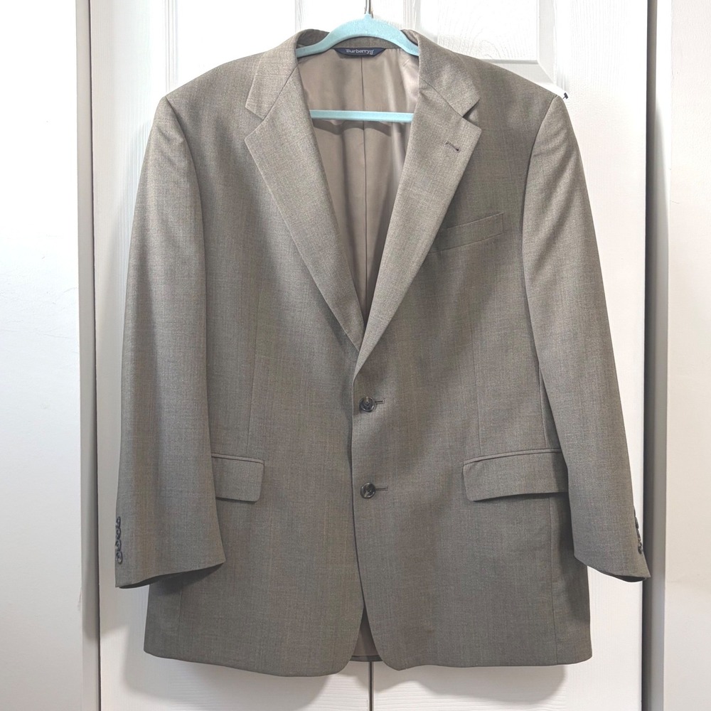 Vintage Burberrys Taupe Wool Blazer Sport Coat Mens - Pre-1999 Backers New Haven